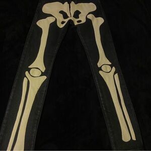 MNML Black and Cream Skeleton Print Skinny Jeans